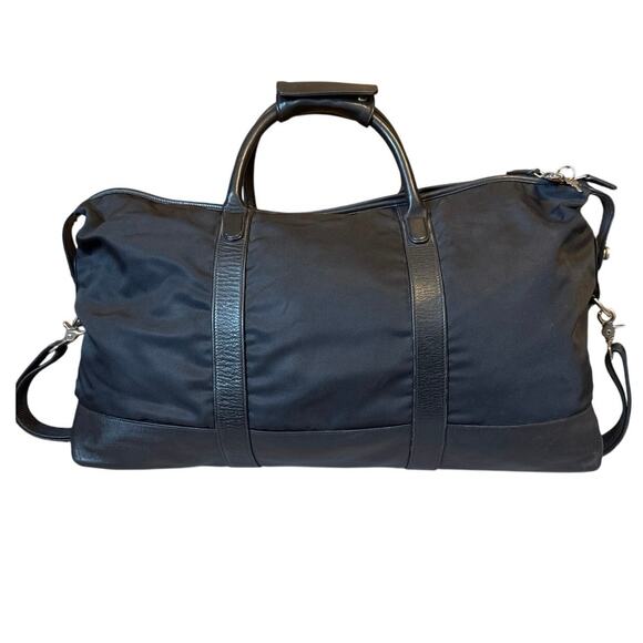 COACH Holdall Duffle Bag Black Canvas & Leather Large Zip Lock & Keys #5497 - Picture 2 of 16